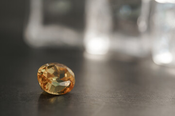 Natural Sapphire gemstone, Jewel or gems on black shine color, Collection of many different natural gemstones amethyst,
