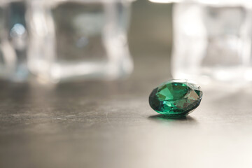 Natural Sapphire gemstone, Jewel or gems on black shine color, Collection of many different natural gemstones amethyst,
