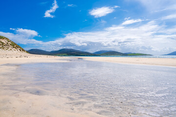 Luskentyre Sands beach on the Isle of Harris, Scotland, UK