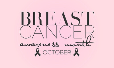 Breast cancer awareness month simple modern poster background design vector illustration graphic template. October is Cancer Awareness Month.