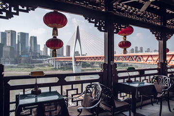 Hongyadong River View Coffee Shop, Chongqing, China