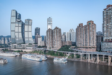 Fototapeta na wymiar Architectural scenery of Chaotianmen Wharf in Chongqing, China