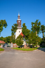 Obraz premium Church of Our Lady of Poland in Golenice, West Pomeranian Voivodeship.