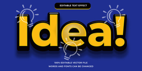 Idea text effect modern style with green gradient editable font