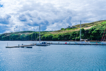 Tarbert marina on the Isle of Harris in the Western Isles of Scotland.