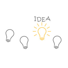 Abstract flat design light bulb idea icon Isolated on white background