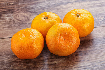 Fresh ripe juicy yellow mandarin