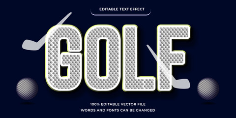 Golf text effect Sport modern style with white editable font