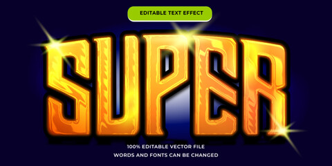 Super text effect Promotion modern style with gold sport gradient editable font