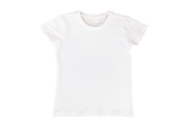 White cotton t-shirt isolated on white background.