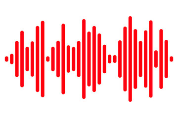 Equalizer musical sound wave isolated on white background. Vector illustration.