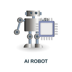 Ai Robot icon. 3d illustration from artificial intelligence collection. Creative Ai Robot 3d icon for web design, templates, infographics and more