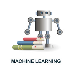 Machine Learning icon. 3d illustration from artificial intelligence collection. Creative Machine Learning 3d icon for web design, templates, infographics and more