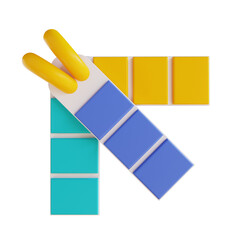 3d illustration color palette bar