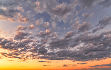 Evening starry sky, morning, before dawn. Bright natural background.
