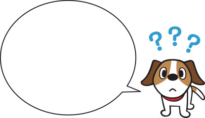 ジャックラッセルテリア犬　はてなマーク　ふきだし