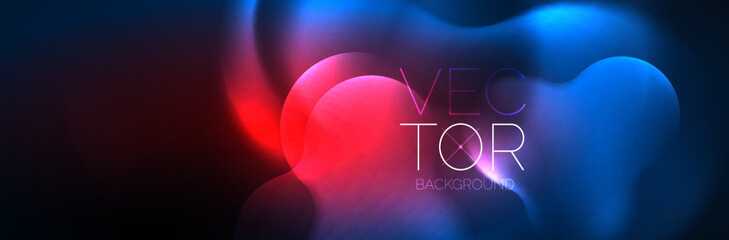 Magic neon glowing lights abstract background wallpaper design, vector illustration