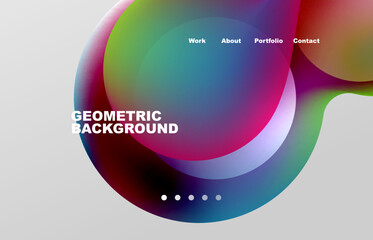 Abstract liquid background for your landing page design. Web page for website or mobile app wallpaper
