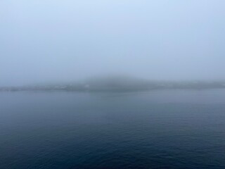 Fototapeta premium Foggy landscape background, mist