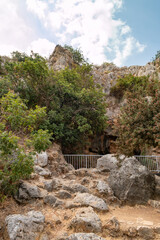 Mountain  nature in the national reserve - Nahal Mearot Nature Preserve, near Haifa, in northern Israel