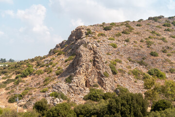 Fototapeta na wymiar Mountain nature in the national reserve - Nahal Mearot Nature Preserve, near Haifa, in northern Israel