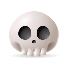 Skull. 3D illustration of halloween skull. isolated in white background