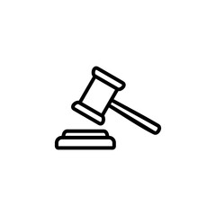 Gavel icon vector for web and mobile app. judge gavel sign and symbol. law icon. auction hammer
