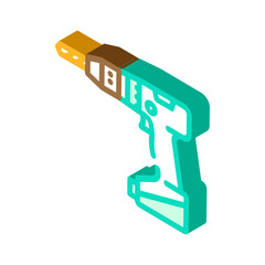 drill hole assembly furniture isometric icon vector. drill hole assembly furniture sign. isolated symbol illustration