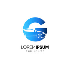 Letter G Car Logo Design Vector Icon Graphic Emblem Illustration