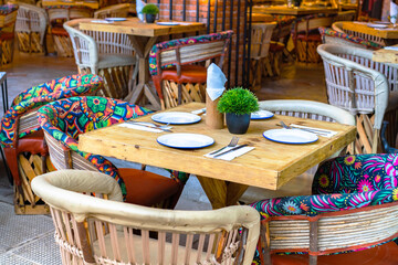 Mesa de restaurante mexicano colorido rustico gastronomia mexicana