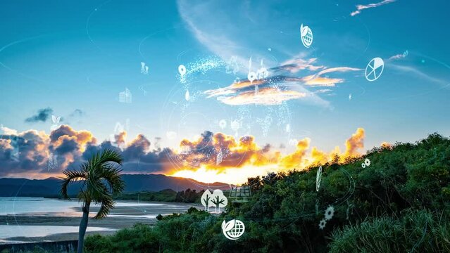 青空と環境イメージ　気候変動　地球温暖化
