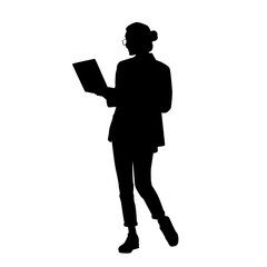 Person Using Laptop Silhouette