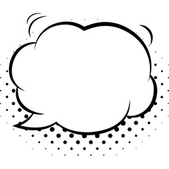 Obraz premium Comic bubble speech with halftone