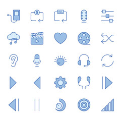 Fill blue outline for Audio Music