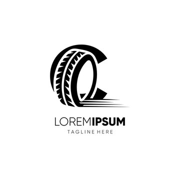Letter C Tire Logo Design Vector Icon Graphic Illustration 