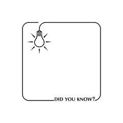 Did you know with hanging bulb isolated on white background