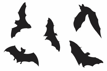 Bats icons set, bats vector, bats silhouette 