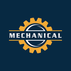 Gear mechanic logo template on dark background.