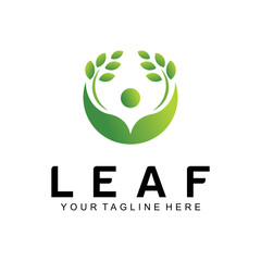 oak leaf logo vector design template