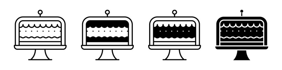 Cake icon vector set. dessert illustration sign collection. sweet symbol or logo.