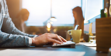 Corporate businessman working in the office