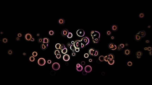 Realistic Glowing bubbles particle animation