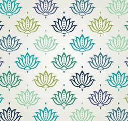 Colorful water lilies, wedding card design, royal India	