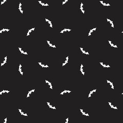 Naklejka premium Seamless pattern with bats on black background.