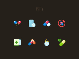 Pills & Tablets Icons Set #7