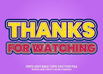 Thanks for Watching Text Effect. Editable Text Effect.