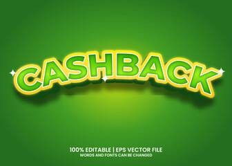 Cashback text effect template design with 3d style, for promotion and business, banner, poster