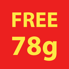 Buy and get Free 50 or 100 grams. Promo Tag. Offer Pricing.