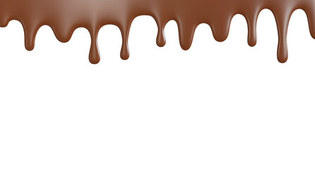 Dripping Melted Chocolates isoalted on white background,clipping path.