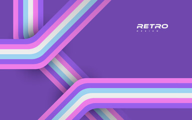 Abstract Retro Background with Colorful Lines. 1970's Background Design